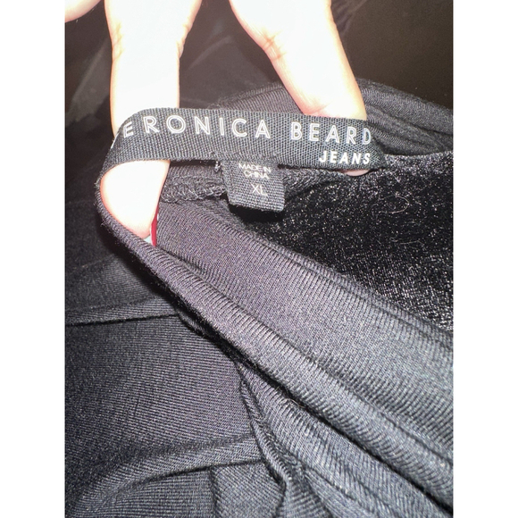 Veronica Beard Manda Dress Womens XL Black Ruched Skirt Turtleneck Dolman - Picture 6 of 8